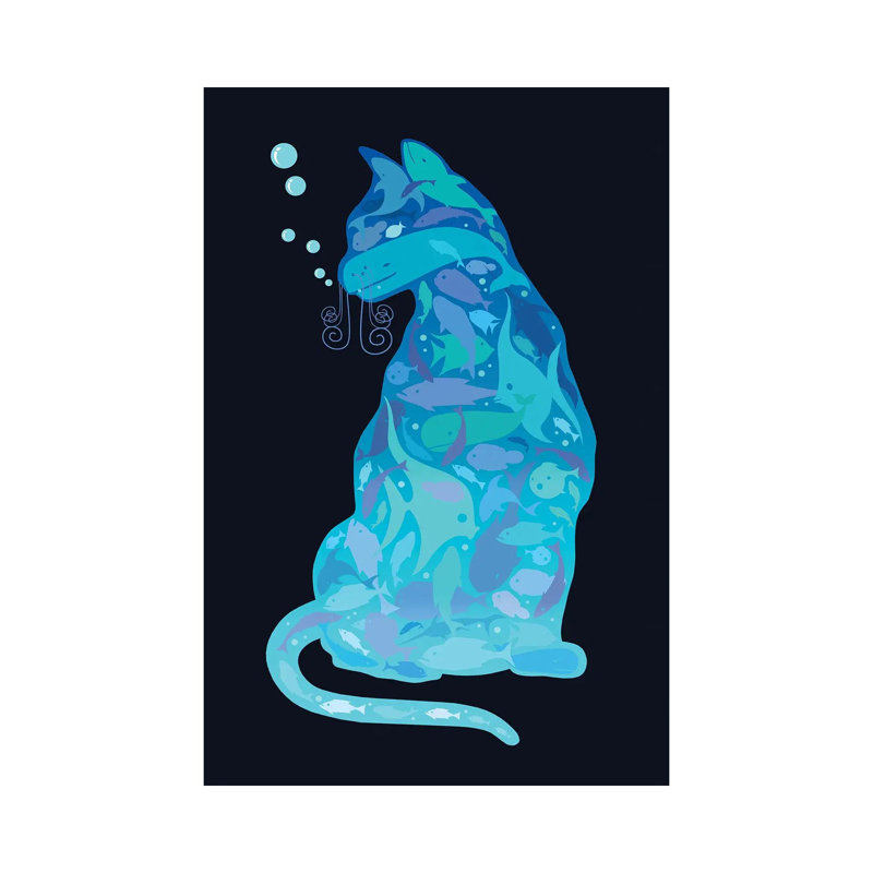 Swim In A Cat by Adam Lawless - Wrapped Canvas Gallery-Wrapped Canvas Giclée, 20.32 cm H x 30.48 cm W