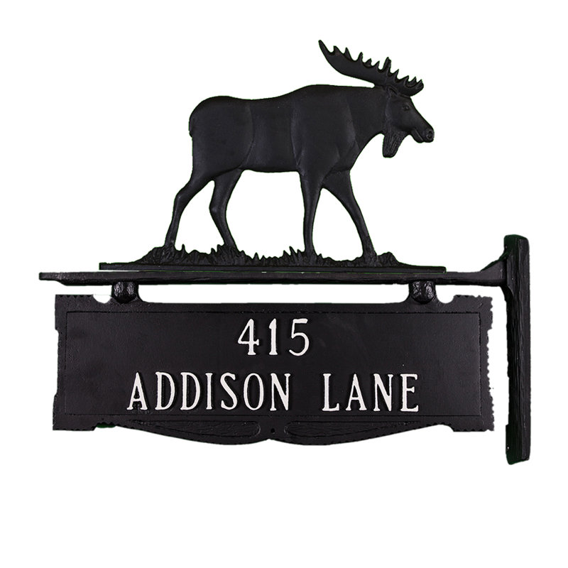 2-Line Address Post, Yes, Satin Black