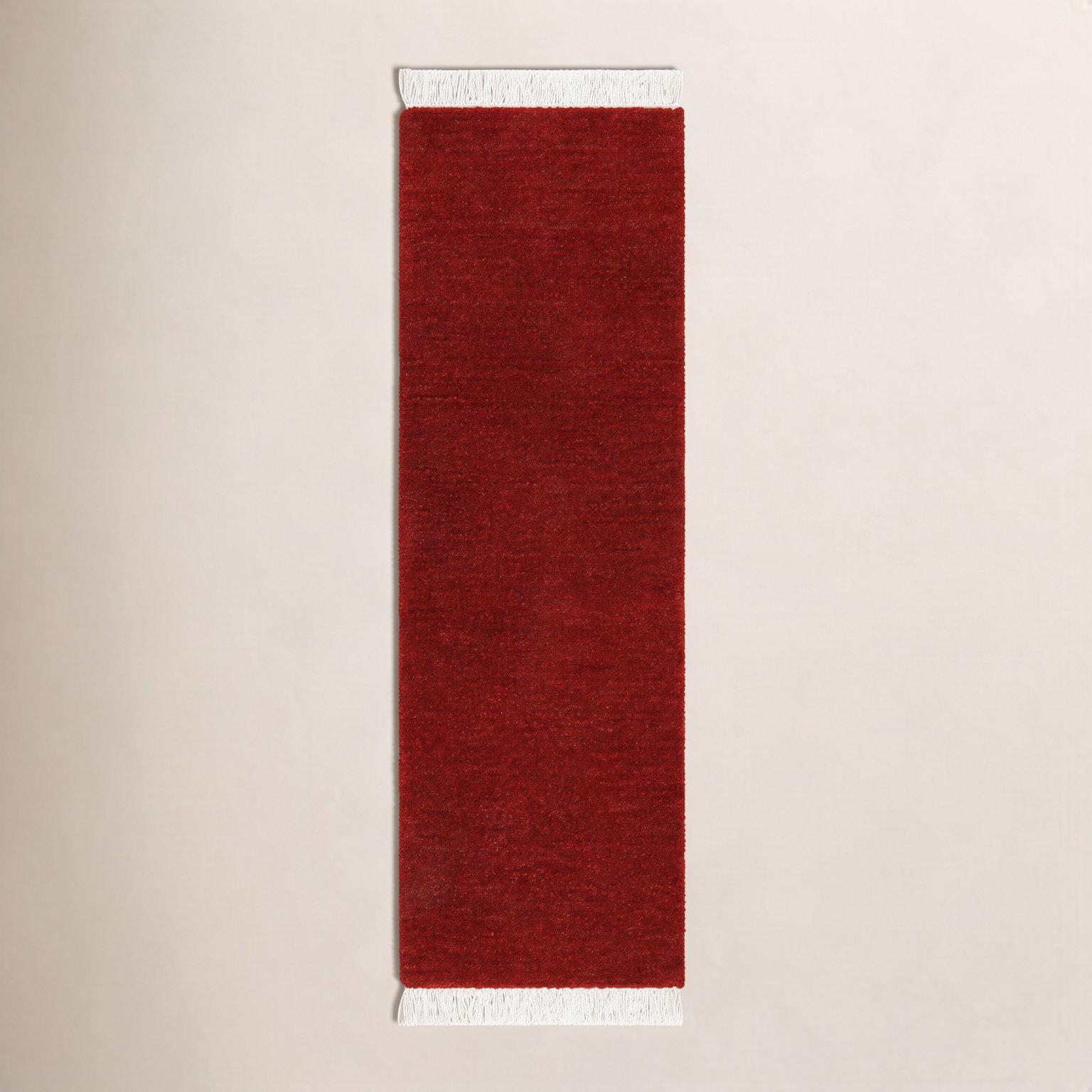 Clio Hand-Loomed Beige Wool Rug, Runner 2'6" x 8'
