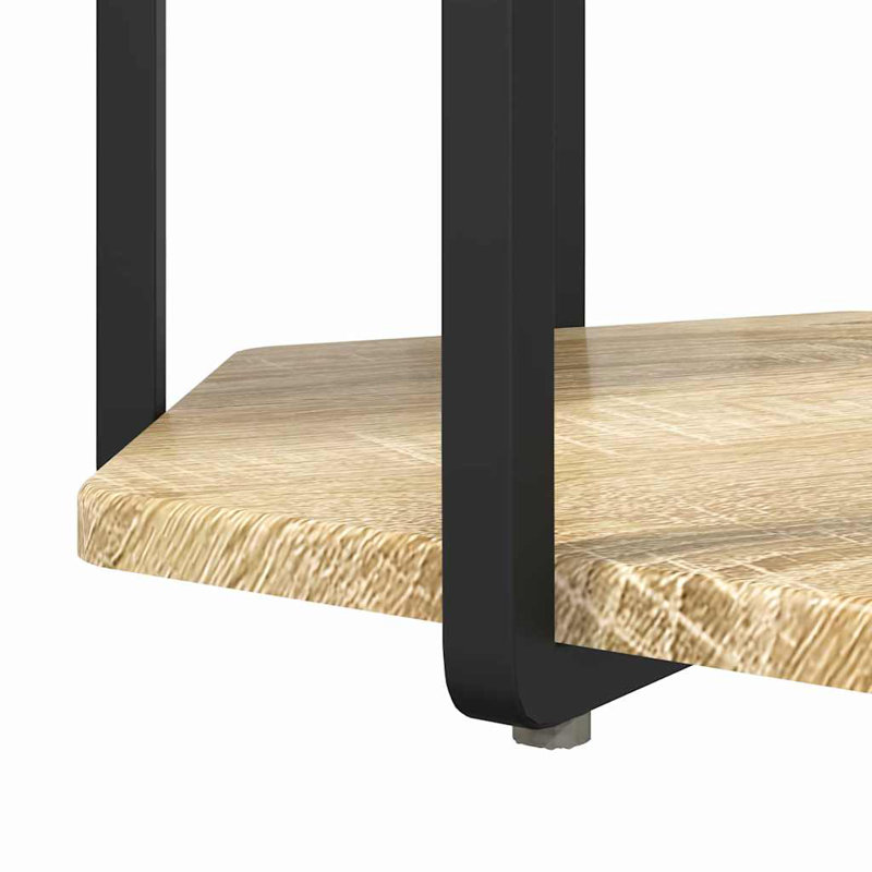  Side Table Set 2 Pcs Artisan Oak And Black 50 X 50 X 50.5 Cm, Sonoma Oak