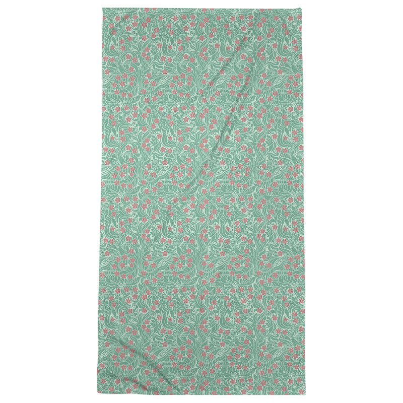 Katelyn Elizabeth Bath Towel, Green/Pink