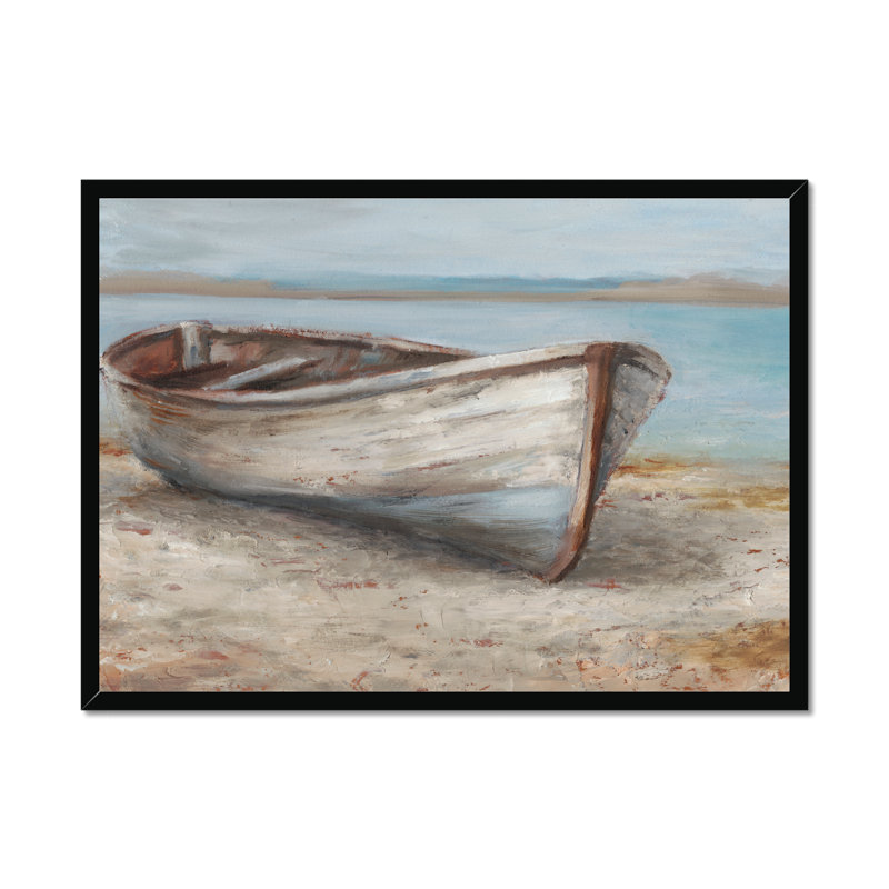 Whitewashed Boat I by Ethan Harper - Painting, Black Framed Paper Print, 34cm H x 50cm W