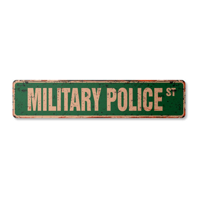 Military Police Street Sign Aluminum 4" X 18"