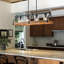 Luminaire linéaire pour îlot de cuisine 4 lumières Farmhouse