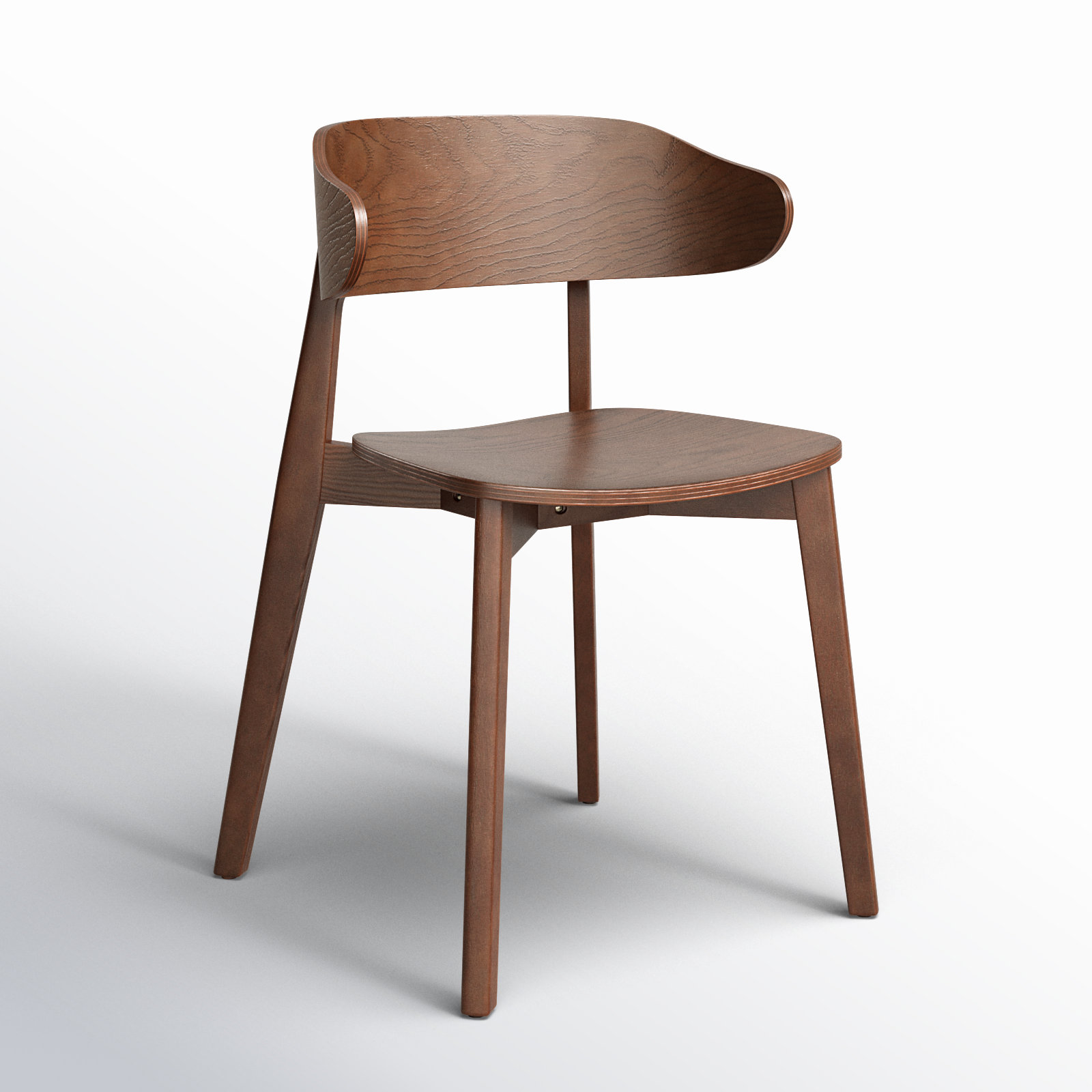 Kassel Solid Wood Wingback Side Chair in Black, Umber Ash