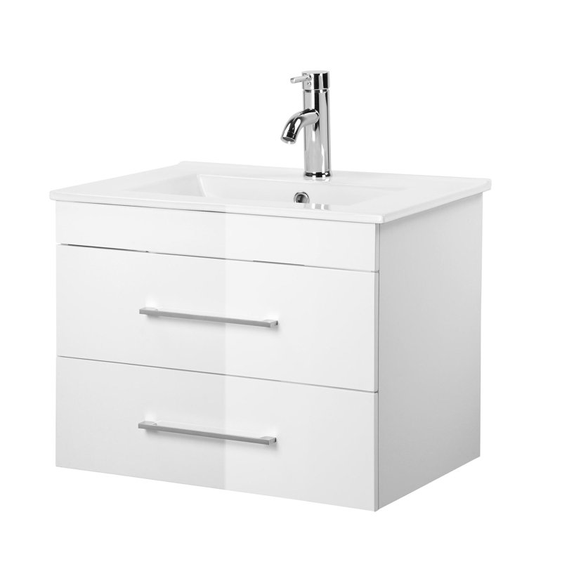Meuble-lavabo mural blanc brillant 24 po, 24"
