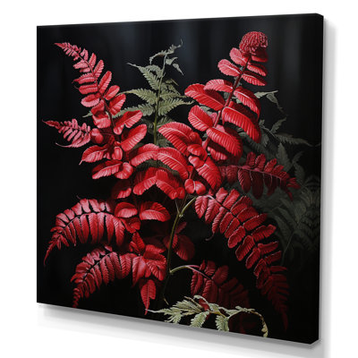 Ferns Ruby Essence III - Floral Canvas Prints