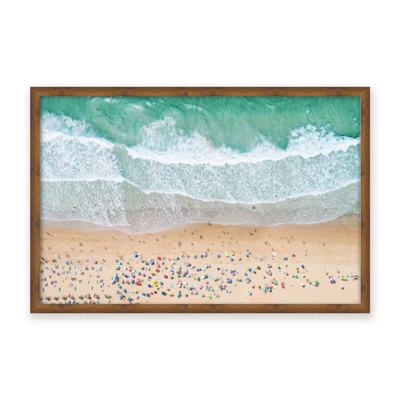 Coastal Retreat Summer Beach by  - Picture Frame Photograph on Paper, 24" H x 36" W x 1.125" D, Beige, Framed Matted Print