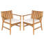 Confortable chaises de patio 2 pièces, fauteuils en bois d'acacia, salle à manger d'extérieur moderne