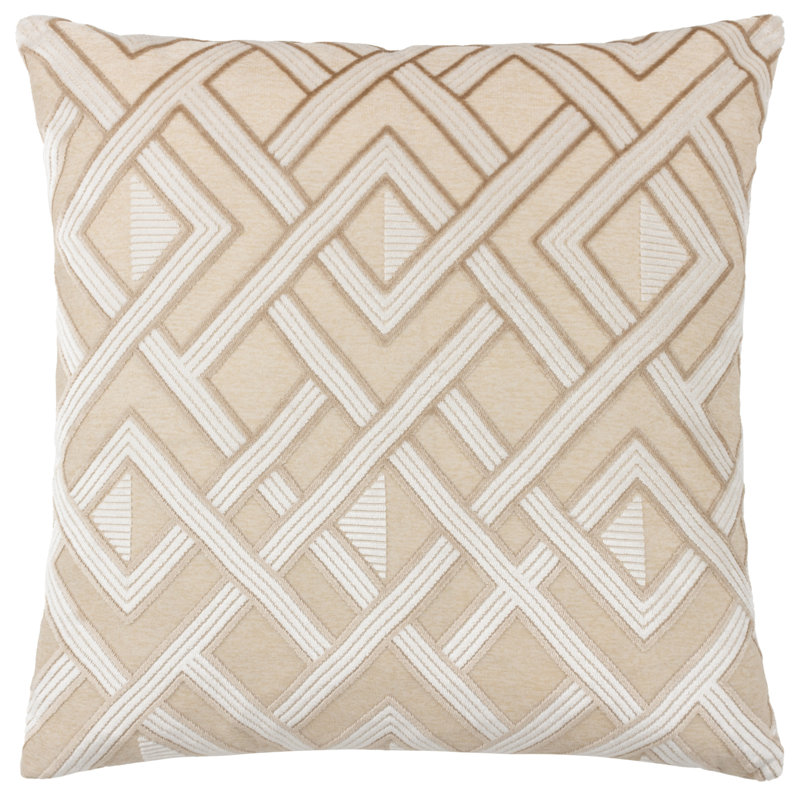 Hallissey Geometric Square Cushion, Beige