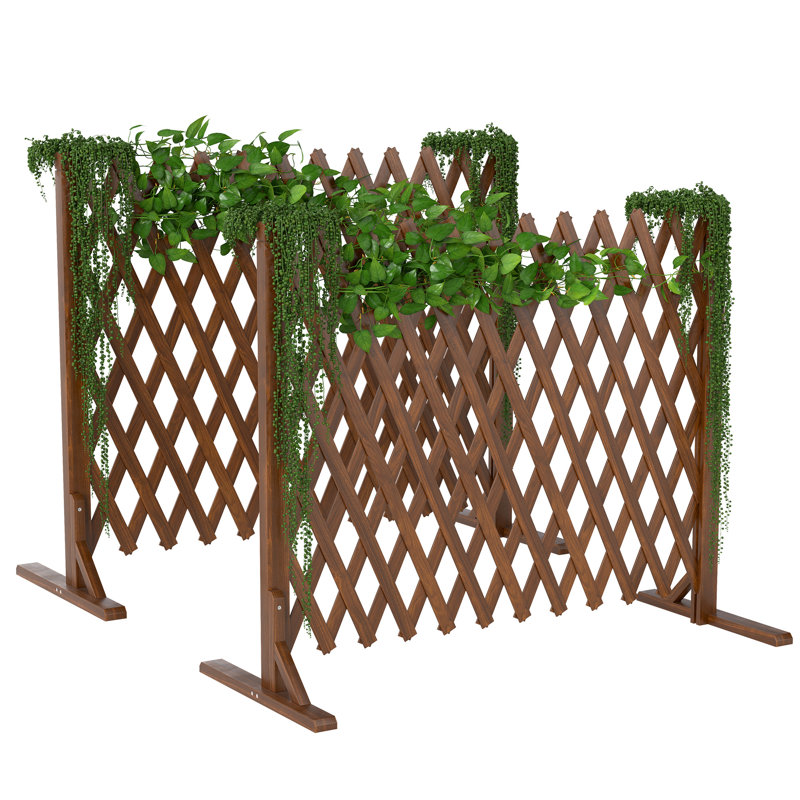 Clôture en bois naturel extensible, Brun