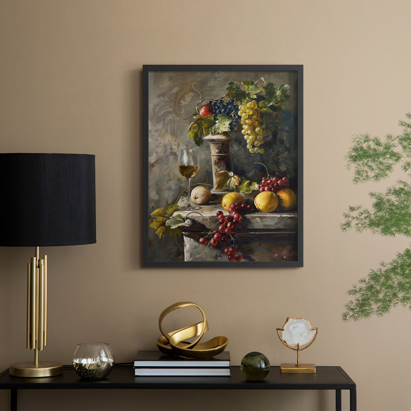 FLORAL Series DCCXXXI  -Premium Framed Print -Ready to Hang - No Nails Required, Black, 21" H x 17" W