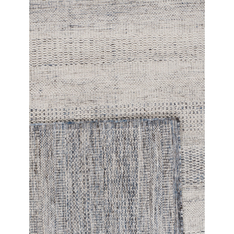 Zoe Rose Hi Lo Area Rug in Blue/Ivory