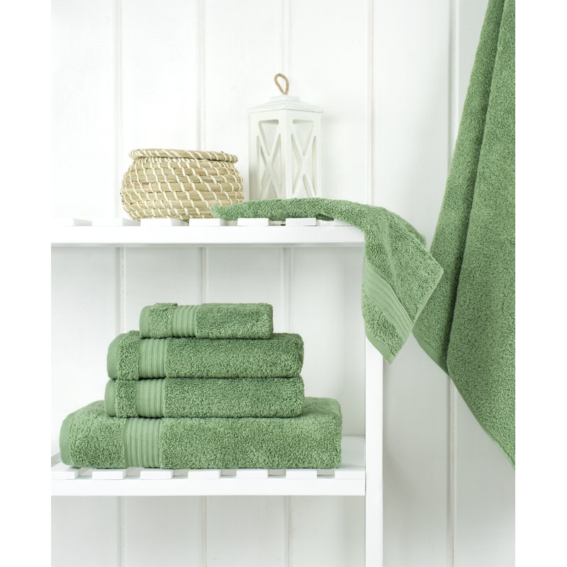 Ensemble de serviettes de bain luxueuses 100% coton turque 6 pièces, très doux et absorbant, Vert sauge