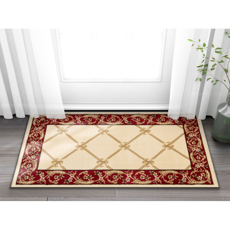 Edna Ivory Transitional Trellis Formal Area Rug