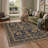 Allendale Arcadia Vintage Floral Machine Washable Brown / Black Indoor Area Rug with Non-Slip Backing-128992100