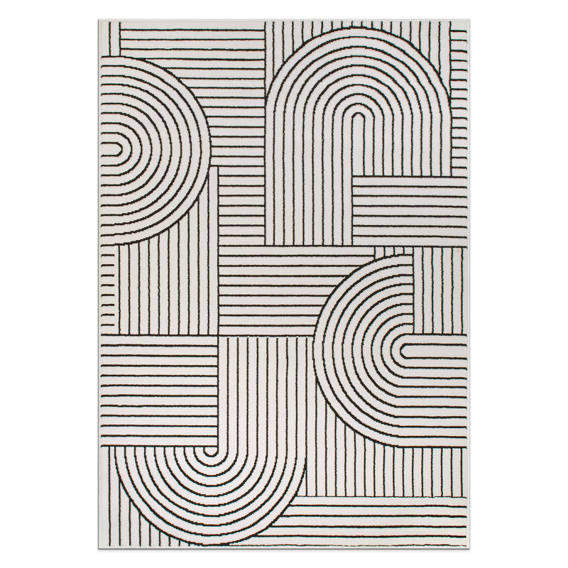 Contemporary Stripe Arch Design Area Rug, Rectangle 7'10" x 10'