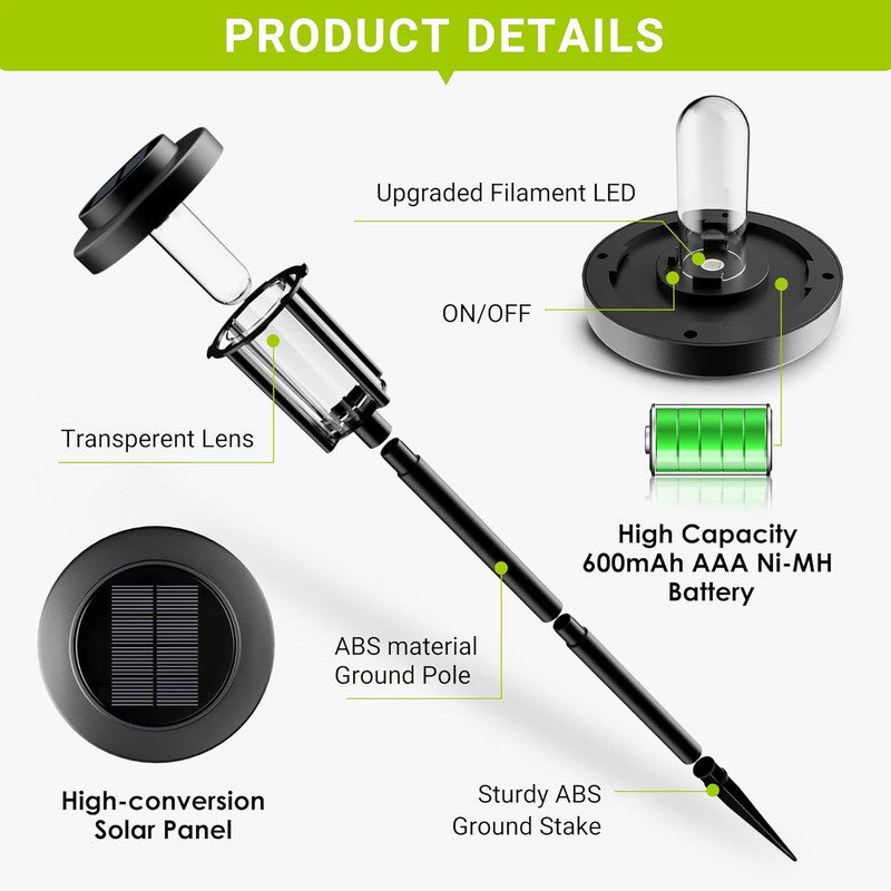 Plastic Solar Powered Pathway Light Pack