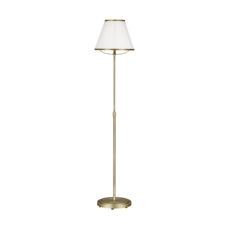 Esther Adjustable Gold Floor Lamp with White Shade