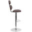 Contemporary Vinyl Adjustable Height Barstool with Ellipse Back and Chrome Base-1487120767