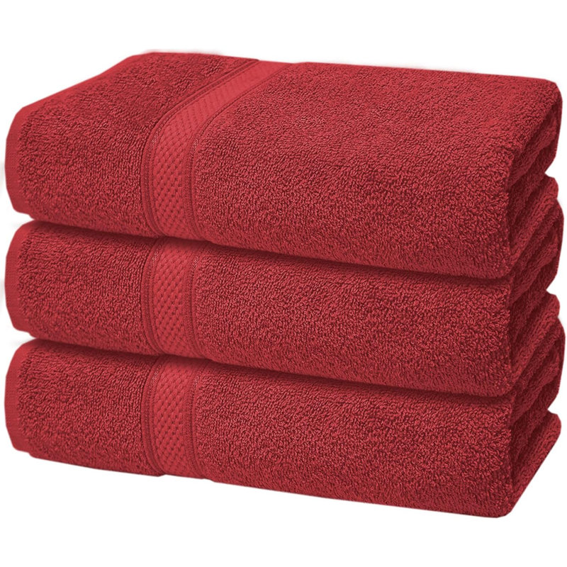 Nayelly Turkish Cotton Bath Towel, Red