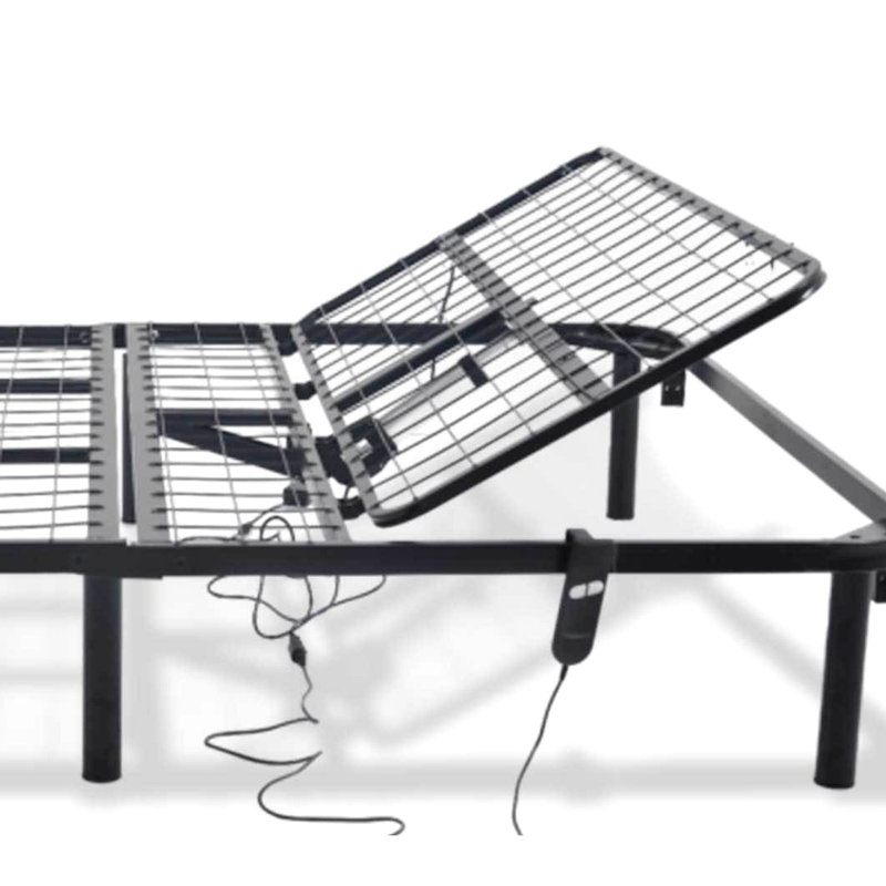 Grand lit ajustable avec réglage tête haute, base en acier noir digne de confiance, poids de 87,61 lb, conception, Grand lit
