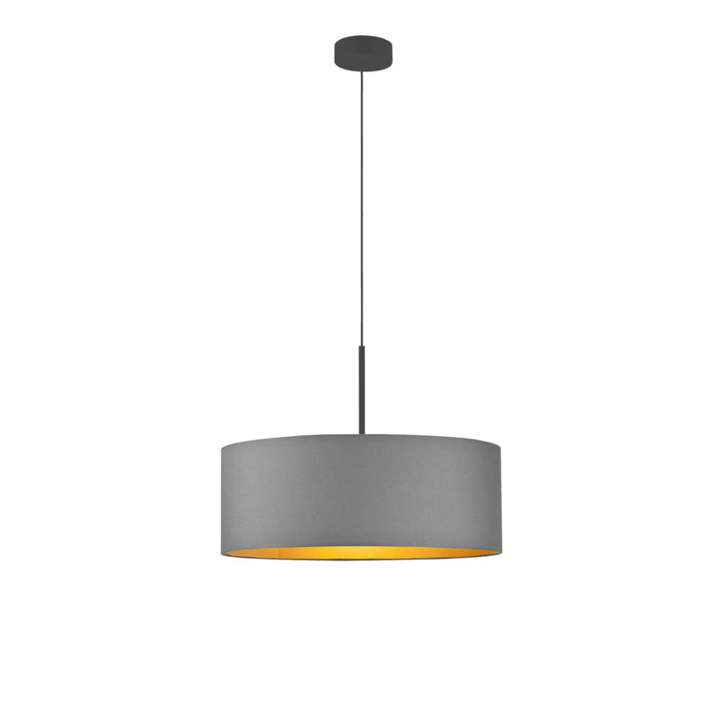 Sundberg 3 - Light Drum Pendant, 120cm H x 50cm W x 50cm D, Grey, Black