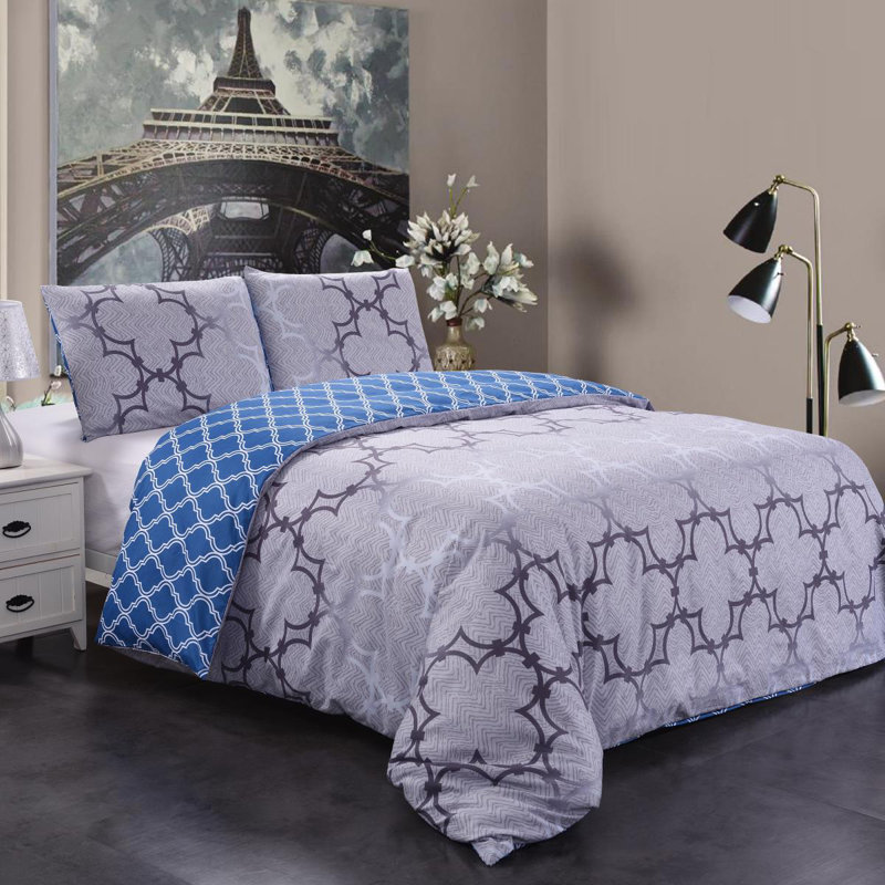 Ensemble de housse de couette réversible Wblanket, Housse de couette grand + 2 taies décoratives