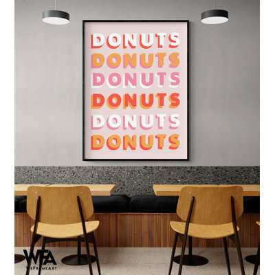 Beignets par CAD Designs, décoration de beignet, décorations de fête de beignet, affiche de beignet suspendu, décor de beignet rose, impression d'art de beignet, café et art de beignet