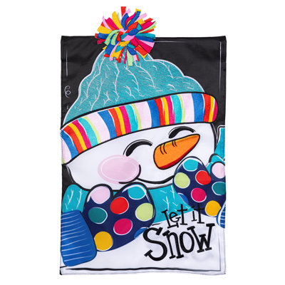 Let It Snow-Man Applique drapeau de jardin