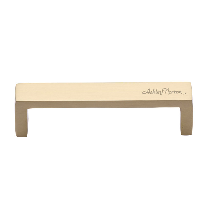 Cabinet 4" Center to Center Bar Pull, Satin Brass, 6"