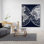 World Map Blue Print - Satellite View Canvas for Home Decor
