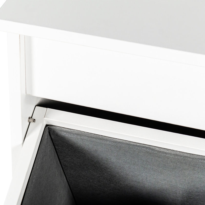White Laundry Storage Cabinet With Handles - Easy To Transport Spacious Bags Accommodate All Your Construction Use 15.97 In. Width
