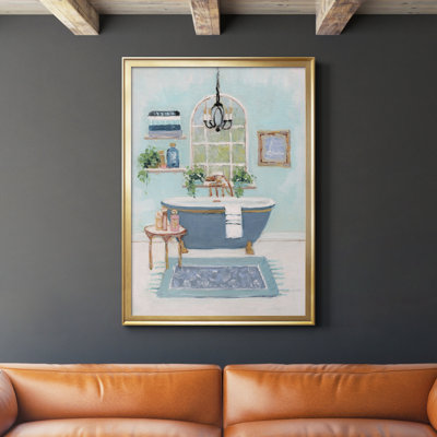 «Blue Bath I», peinture sur toile encadrée