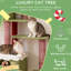 Large tour d'arbre à chat de Noël de 75,61 pouces pour chats d'intérieur, avec étoile dorée et cordes à gratter félines, avec cabines fermées confortables