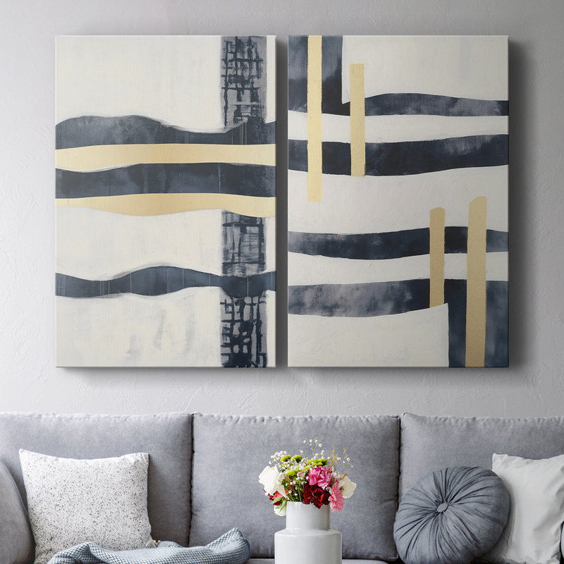 ABSTRACT Series DCCDXCVI - Toile tendue avec châssis de qualité supérieure - Prêt à être accroché, H 36 po x l 48 po