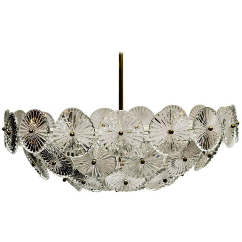Lustre empire en laiton 12 lumières Murana, Bronze Antique, Clair, 20" Wide x 28" Height