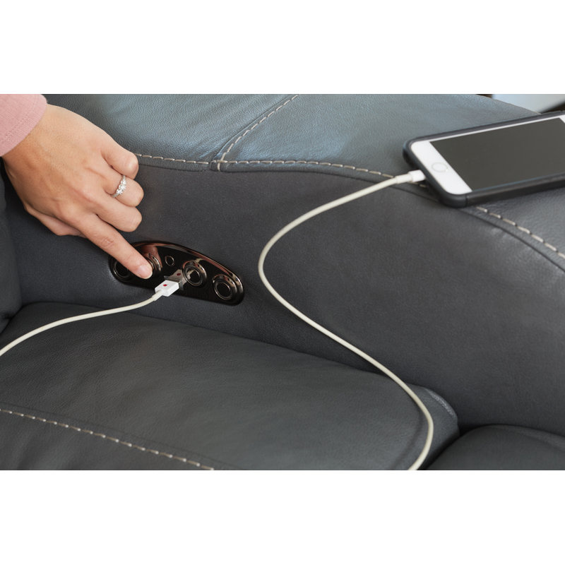 Causeuse inclinable électrique Gleeson, Cuir gris