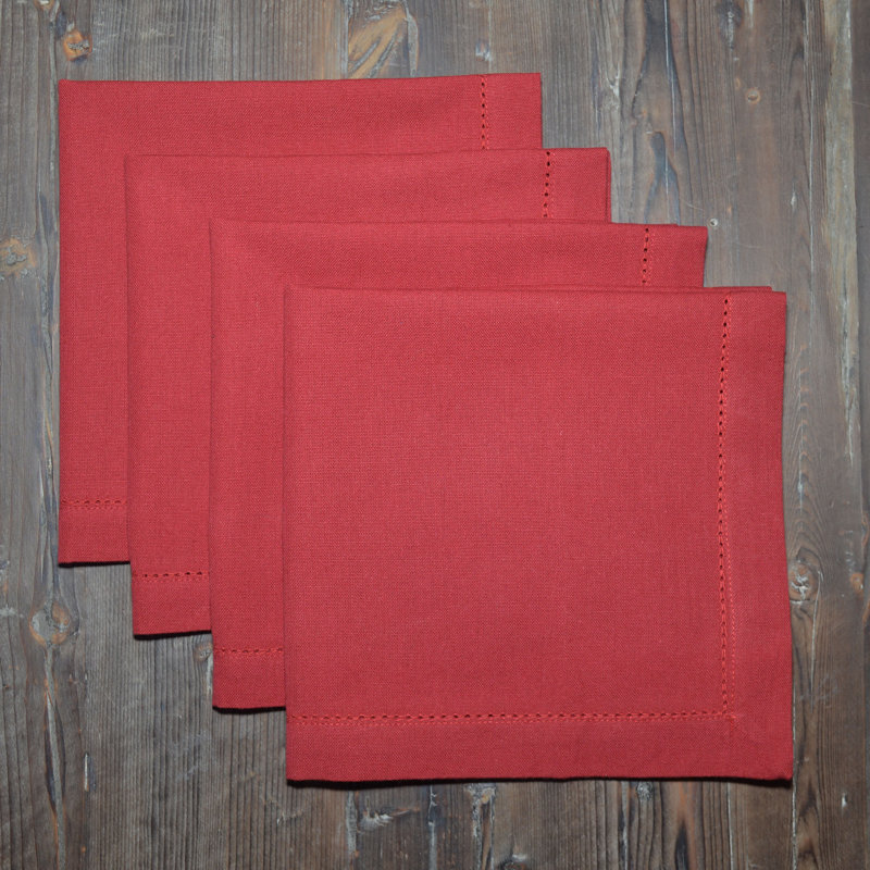 Adersen Cotton Square Napkin, Cranberry