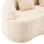 Canapé de compression beige pour petits espaces de bureau, sans assemblage, rembourrage à haute densité crème incurvé avec accoudoir rond et 2 coussins pour chambre à coucher, style élégant-431437406