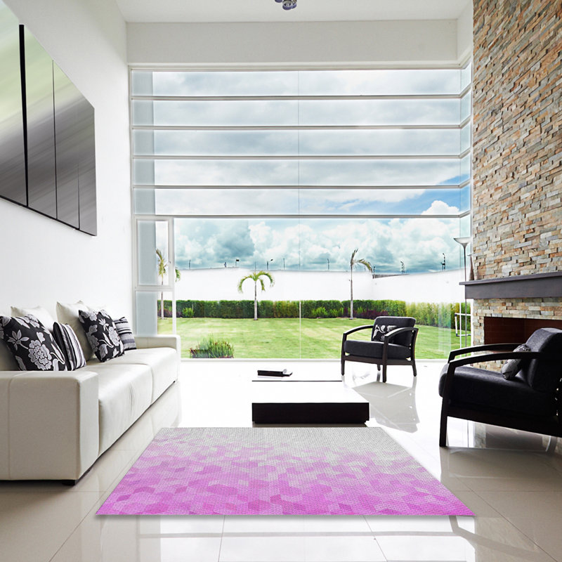 Tapis de zone mauve à motifs, Carré 8 pi