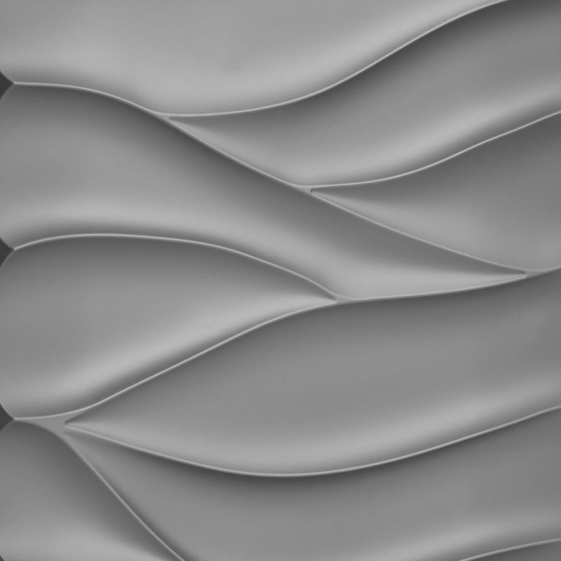 Rodrianna 50 x 50 cm 3D Wall Panel in White, Matte Grey Silver