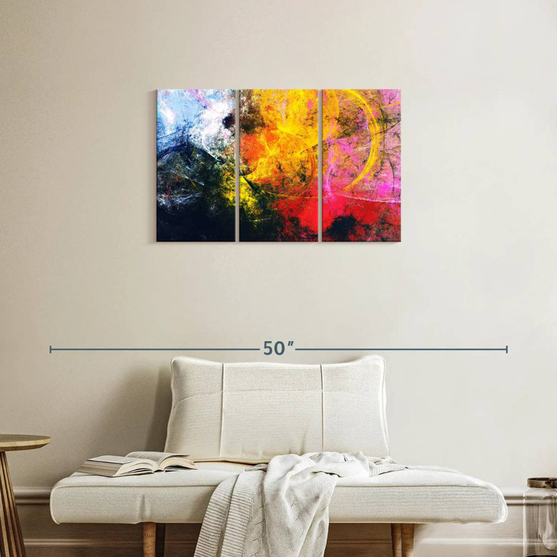 Avery Fiery abstrait, H 20 po x l 33 po