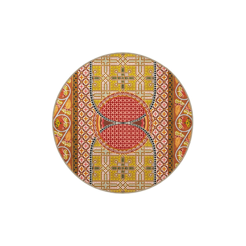 Orange Themed Multicolored Motif Ethnic Floral Patterned Vintage Decorative Carpet, Rectangle 5'2" x 7'7"