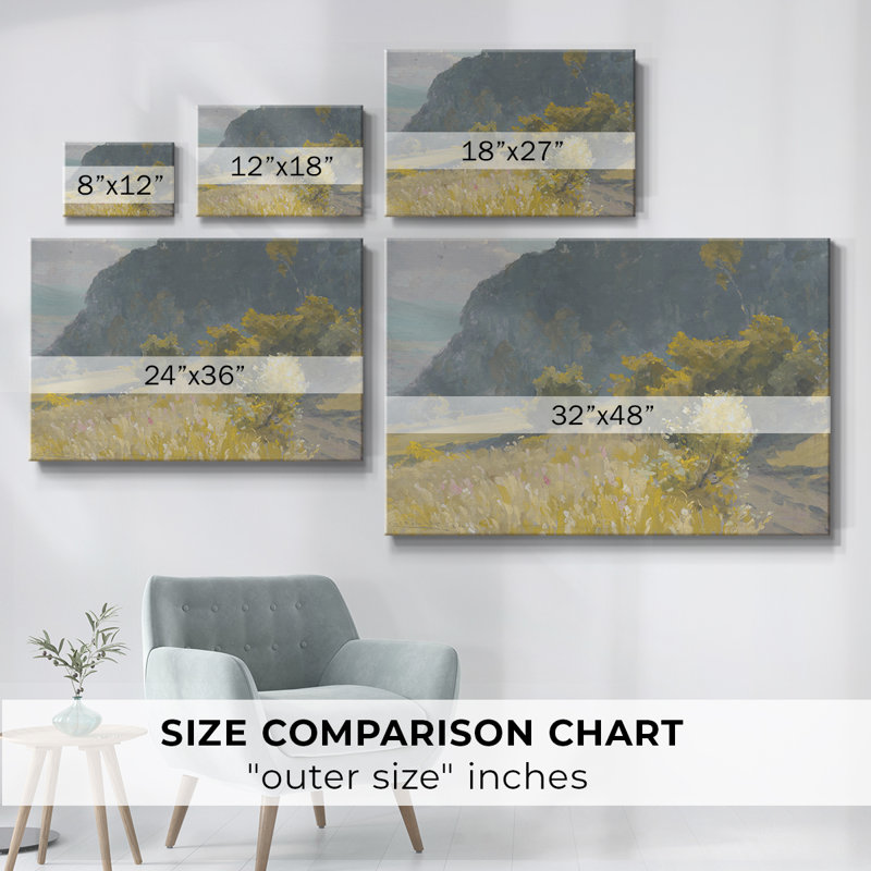 Paysage rétro -DCCXLV III, H 9 po x l 13 po x P 1,5 po, Toile tendue