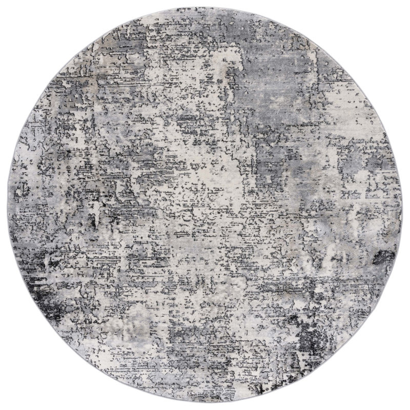 Liselore 100 Performance Abstract Rug, Round 6'7"