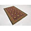 Tapis de zone en laine rouge/brune 5 pi x 8 pi noué la one-of-kind Lorain