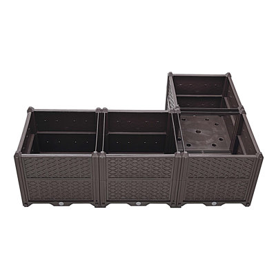 Indoor and outdoor rectangular plastic planting box; planting kit for fresh vegetables, herbs, flowers, and succulents