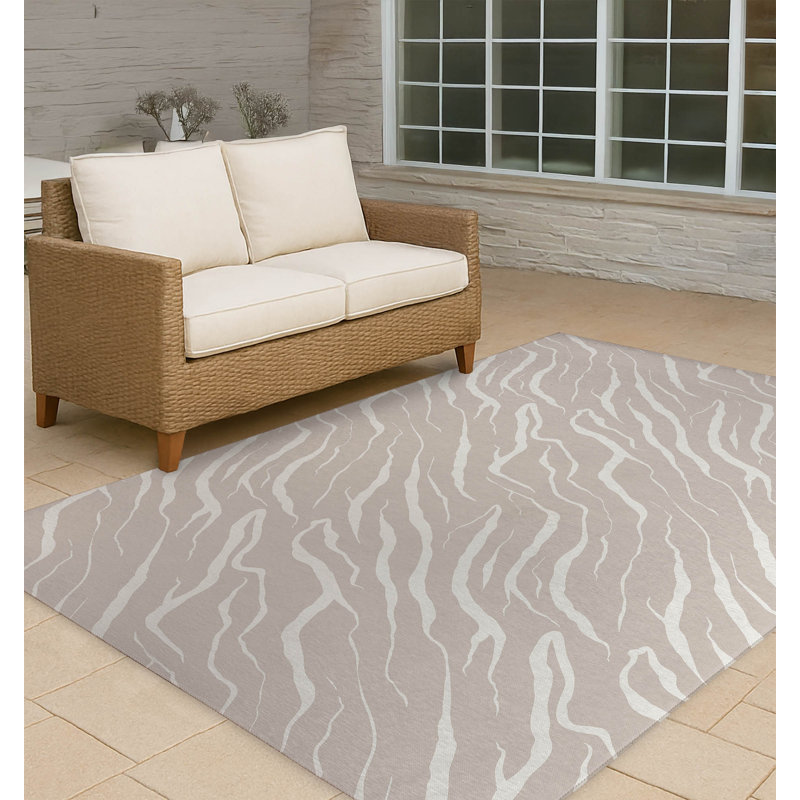 Lush Cracks Non-Slip Outdoor Rug, Rectangle 3' x 5'