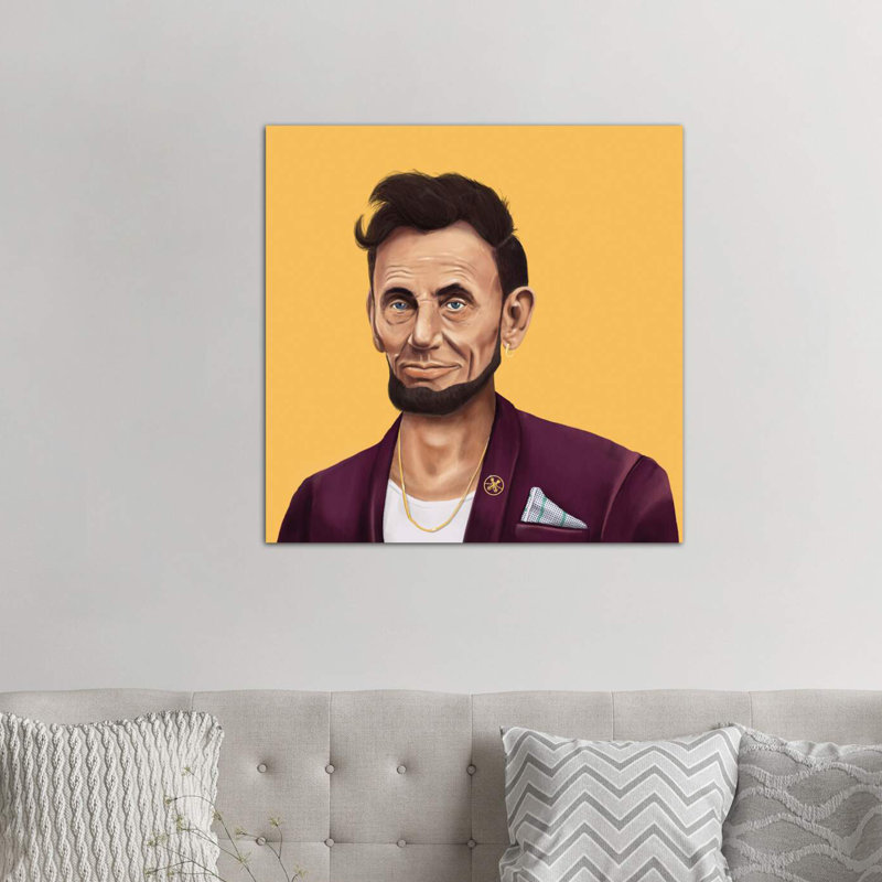 « abraham lincoln » par amit shimoni-impression, H 18 po x l 18 po x P 1,5 po, Toile tendue